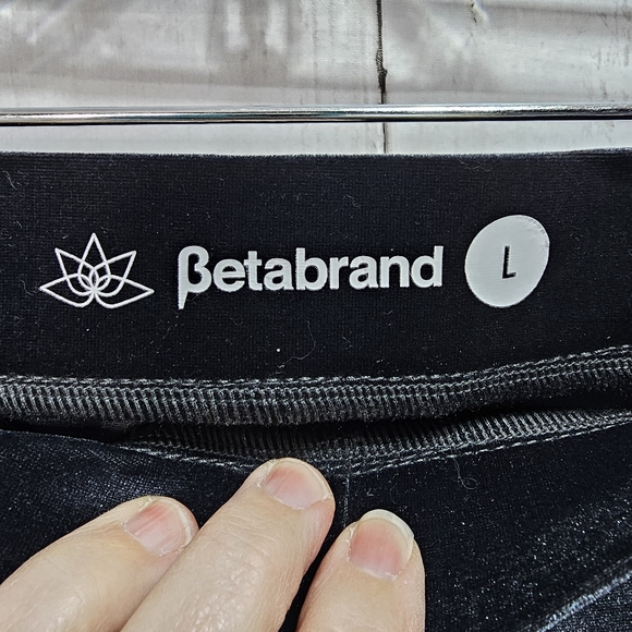 Betabrand Wide Leg Velvet Pull On Dress Pants High Rise Stretch Waist Size Large - Picture 6 of 8